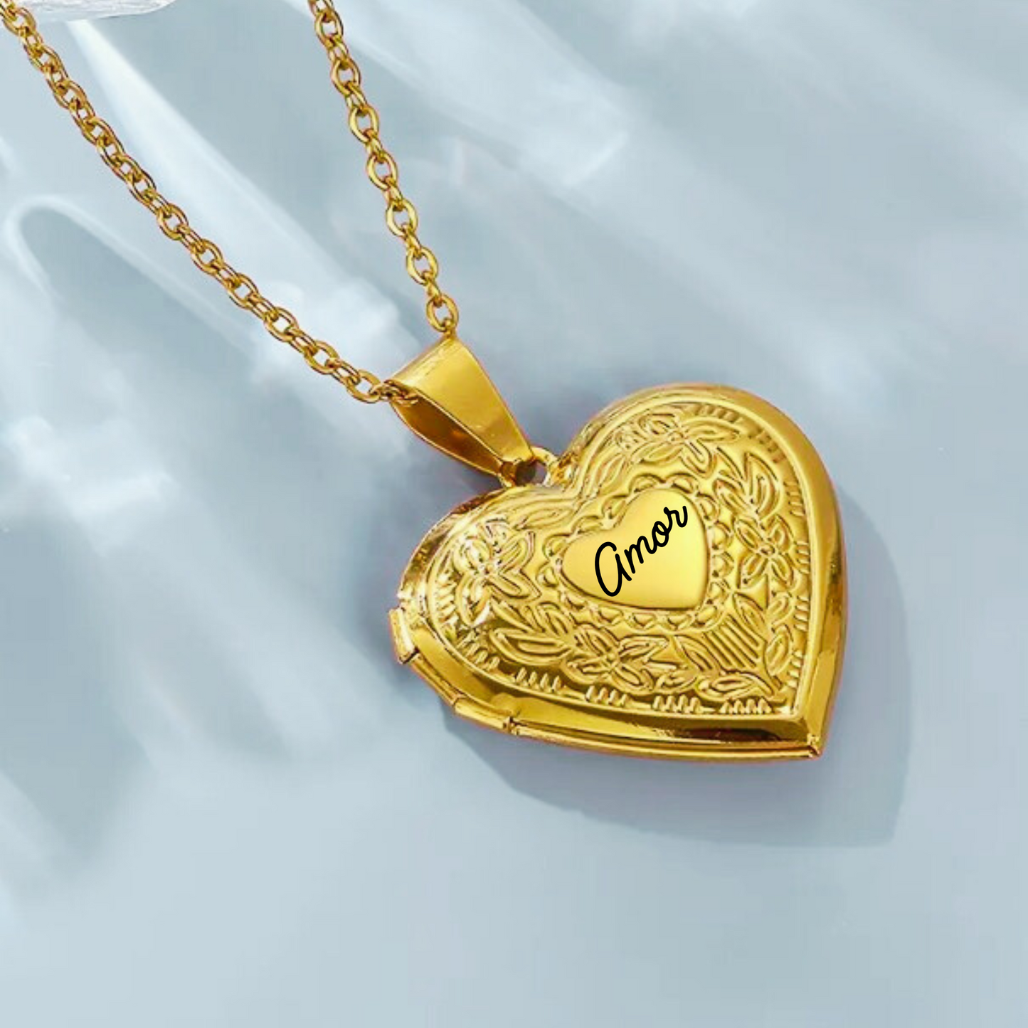 Collar de Corazón  con Colgante de Foto Personalizable