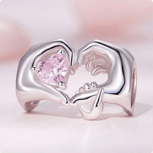 Charm Encanto de Mamá Plata 925 con Piedra Rosa – Un Vínculo Eterno de Amor