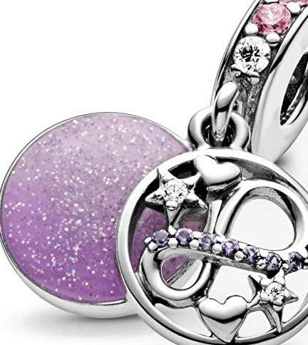 S925 Silber Rose Infinity Charm – Symbol der ewigen Liebe und Eleganz