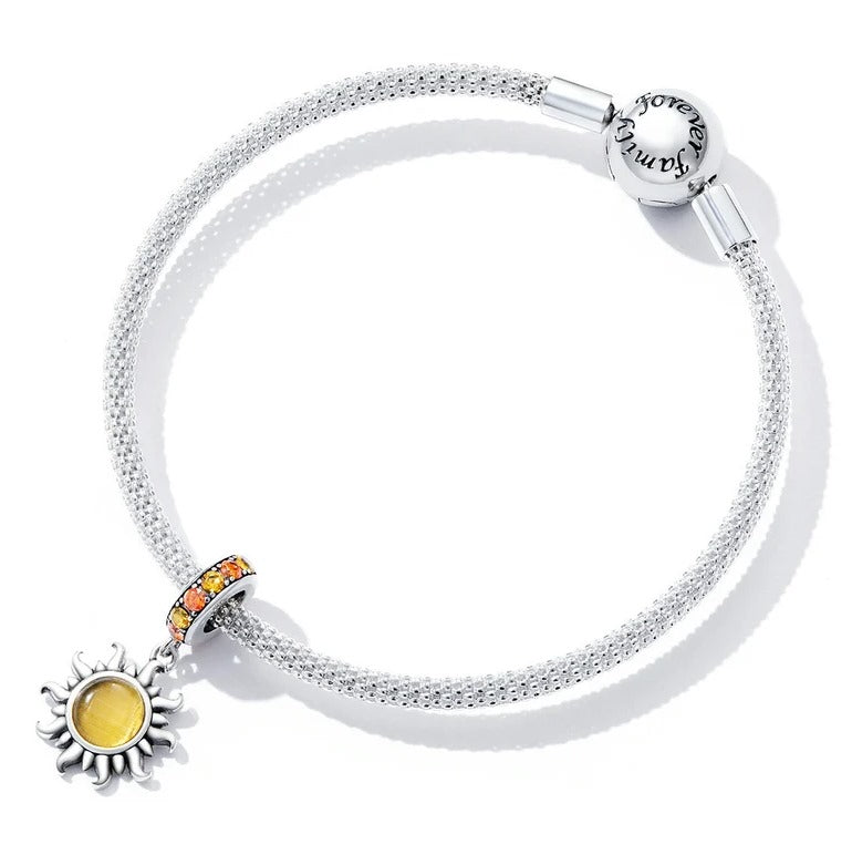 Charm Sol Amarillo de Plata S925 – Brilla con la Energía del Sol